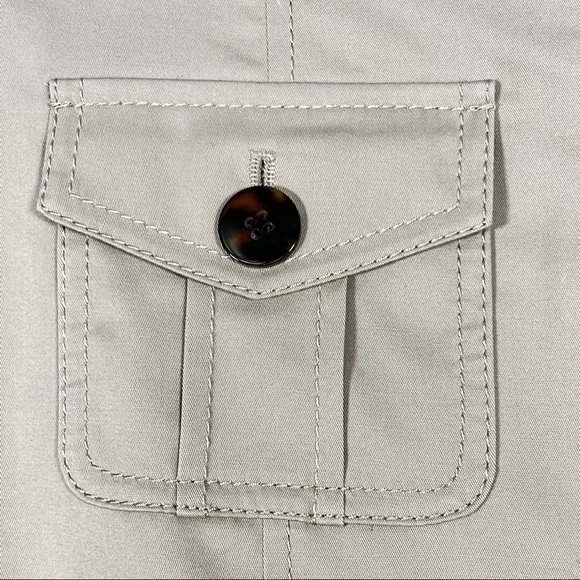 Talbots Button Front Lined Tan Skirt With Faux Pockets Size 6 - Picture 5 of 11